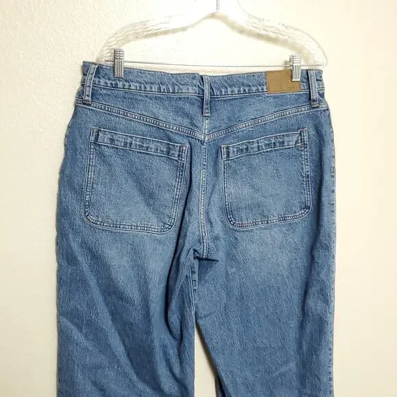 MADEWELL The Perfect Vintage Patch Pocket Wide Leg Jeans Sz 32P - Picture 9 of 12